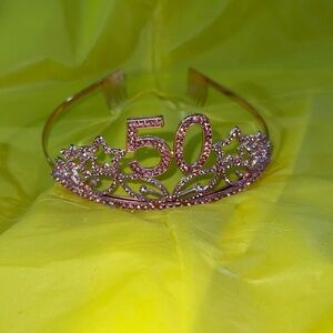 #50 metal pink and rhinestone rose gold tiara​